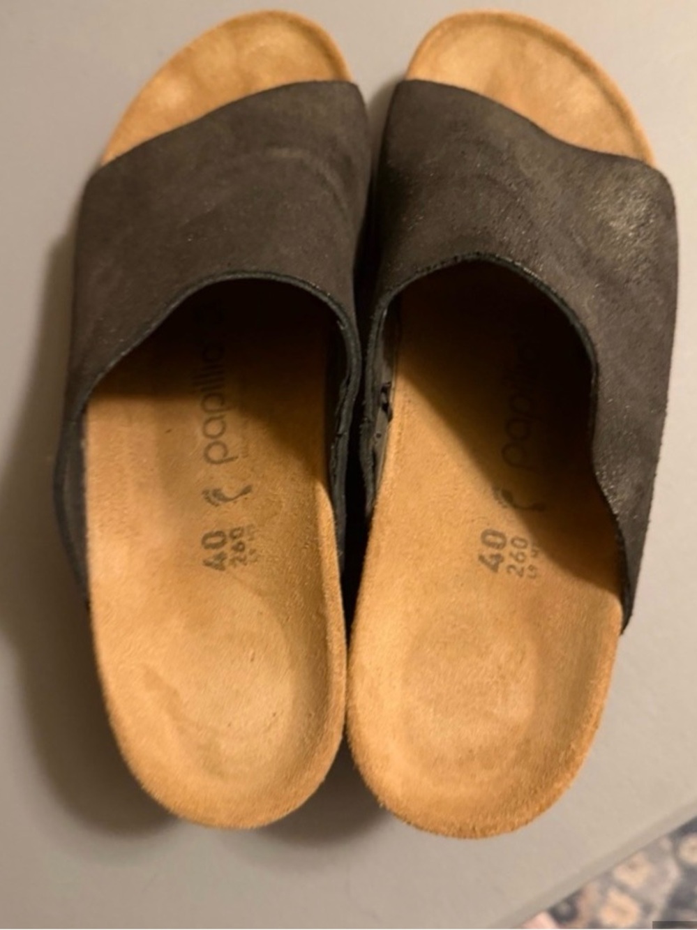 Papillio by Birkenstock Black Suede Slide Mules